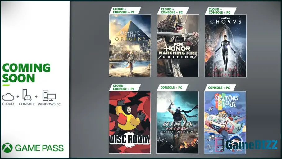 Xbox Game Pass erhält Chorus, Ninja Gaiden und Assassin's Creed Origins im Juni