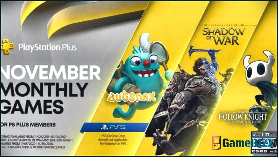 Die PS+ Spiele im November enthalten das erste PS5-Spiel sowie Hollow Knight und Shadow of War