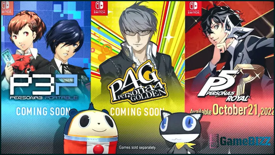 Persona 5, Persona 4 Golden und Persona 3 Portable erscheinen am 21. Oktober für die Switch