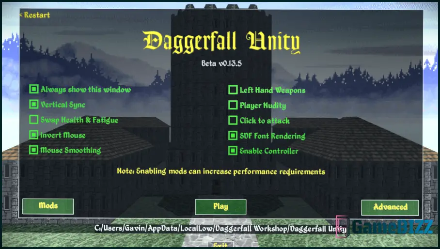 The Elder Scrolls 2: Daggerfall auf Steam mit modernisierten Bedienelementen