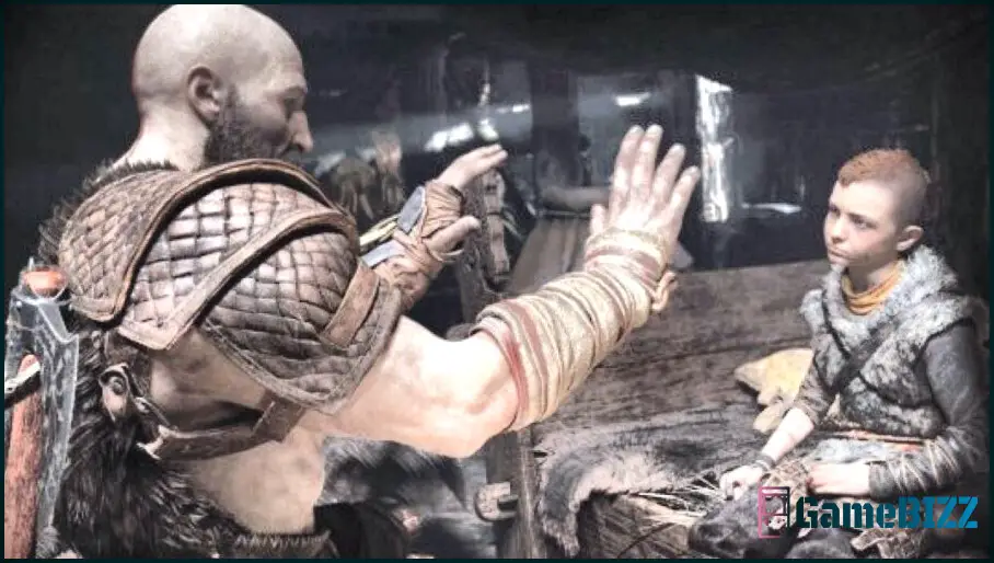 Kratos schimpft mit Atreus, weil er sich wie Nathan Drake verhält