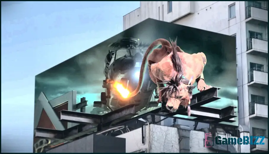 Final Fantasy 7 Remake 3D-Plakat mit Red XIII gewinnt Werbepreis in Tokio