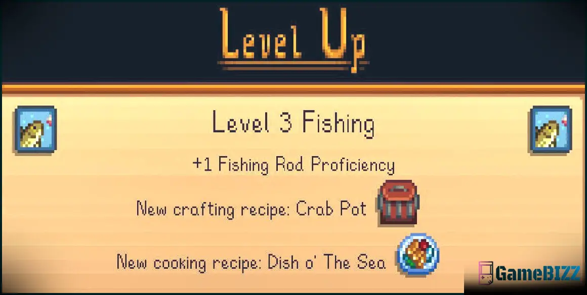 stardew valley fishing level up screen