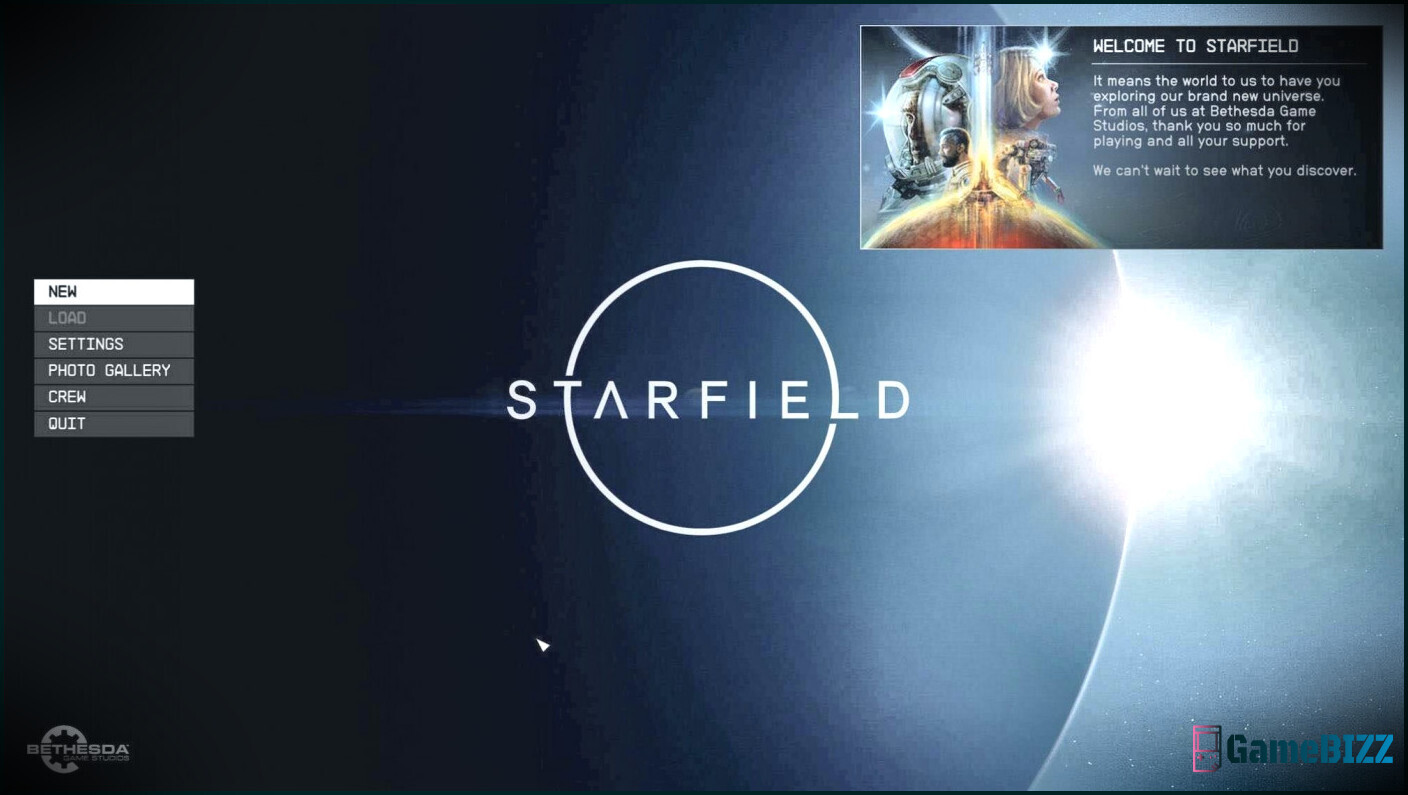Mit dem Titelbildschirm von Starfield ist nichts verkehrt