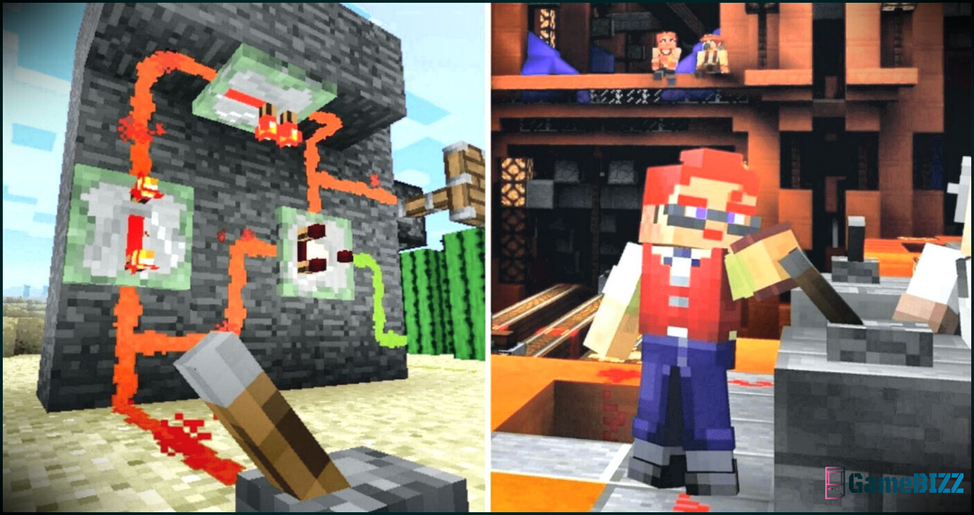Der Minecraft-Spieler macht mit nichts anderem als Redstone einen funktionierenden Gitarrenhelden